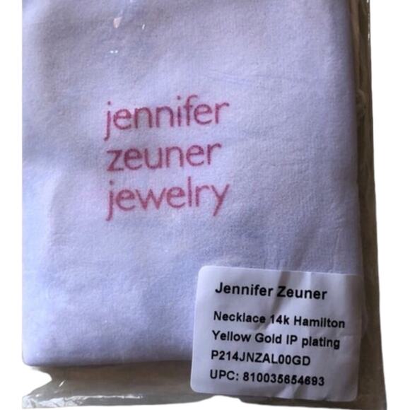 Jennifer Zeuner NIP 14K Hamilton Herringbone Yellow Gold Plated Necklace - Picture 8 of 13